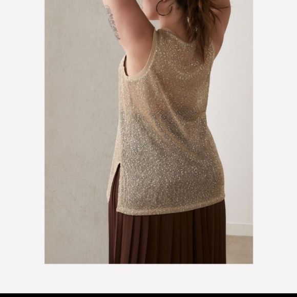 Love & Legend Sleeveless Knit Sweater Tank Cami Sequins - Picture 3 of 4